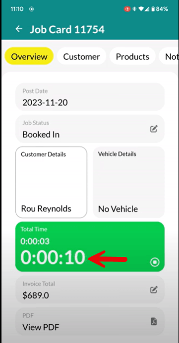 Workshop Software screen showing you also have the added function to open the job, and start and stop the job …