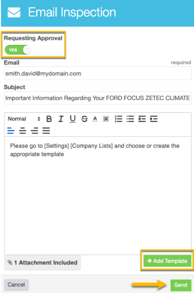 Workshop Software screen showing - make sure to toggle the requesting approval option to yes if you need the c…
