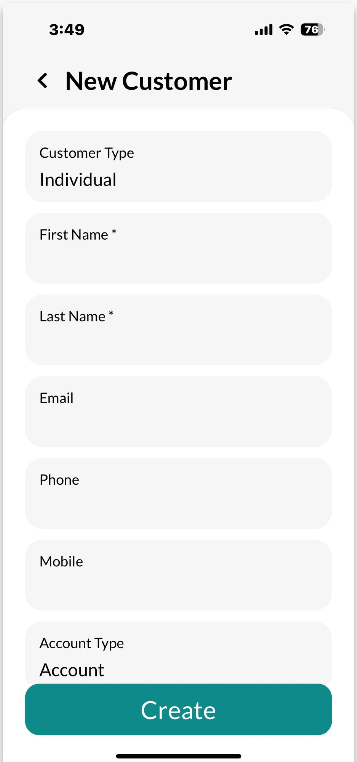 Workshop Software screen showing note that first name and last name are compulsory fields required to create a…