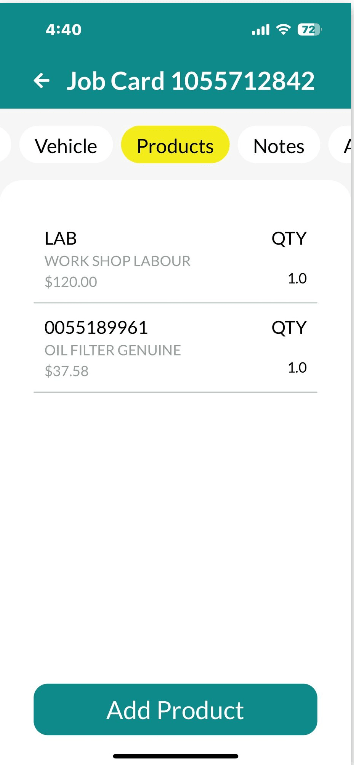 Workshop Software mobile app invoice functionality step 7 of 33