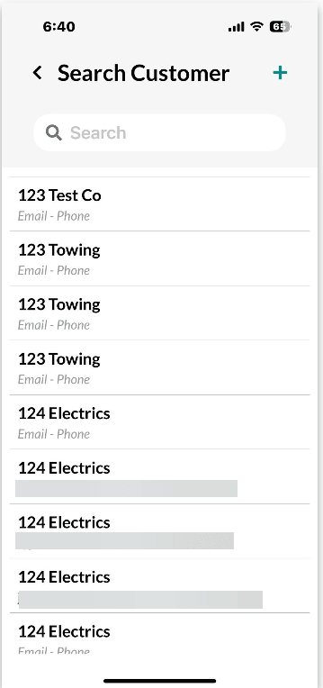 Workshop Software mobile app invoice functionality showing 