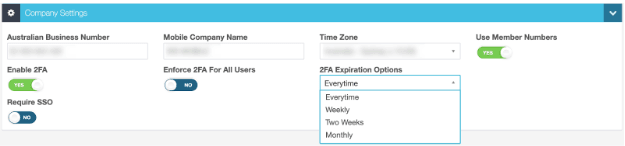 Workshop Software screen showing section, selecting the user you would like to activate the two-factor authent…