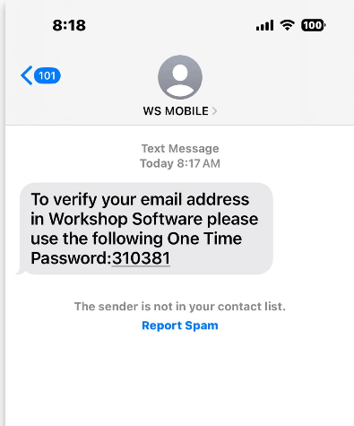 Workshop Software screen showing in the case that you cannot receive sms (due to lack of credits or any other …