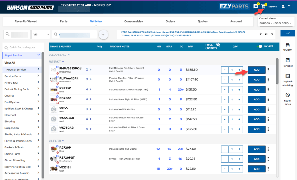 Workshop Software order and purchase parts from burson showing parts from burson to workshop software in burson, select th…