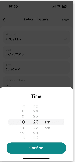Workshop Software booking diary feature mobile app step 27 of 43