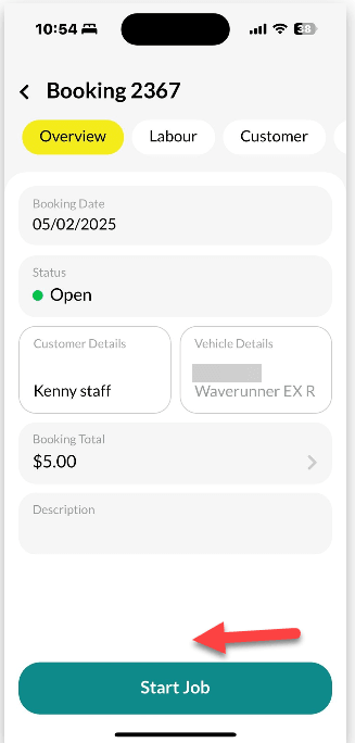 Workshop Software screen showing when you select 