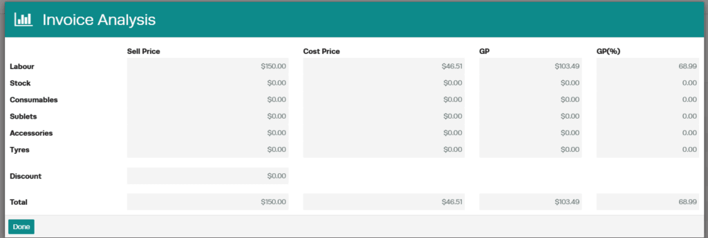 Workshop Software screen showing a pop up window will appear and you will be able to see the breakdown of the …
