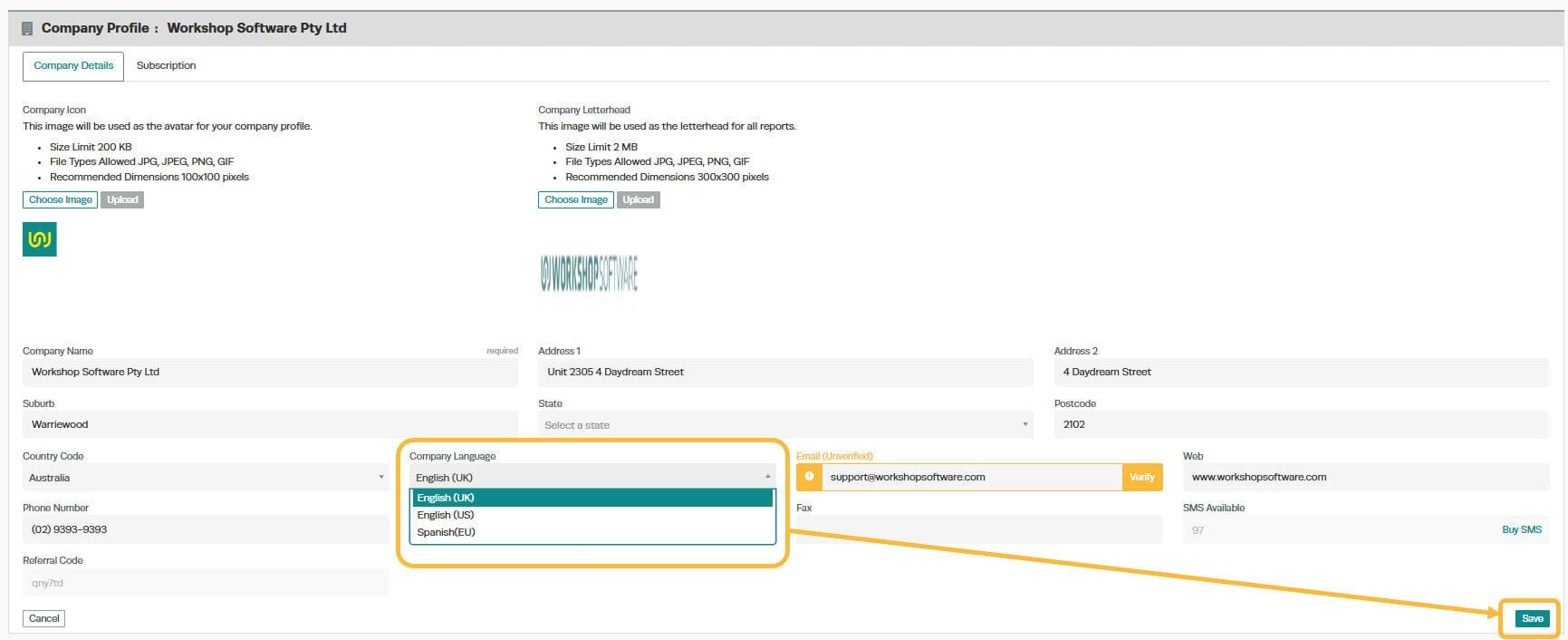 Workshop Software change the language settings in workshop software showing language you would like workshop software to u…