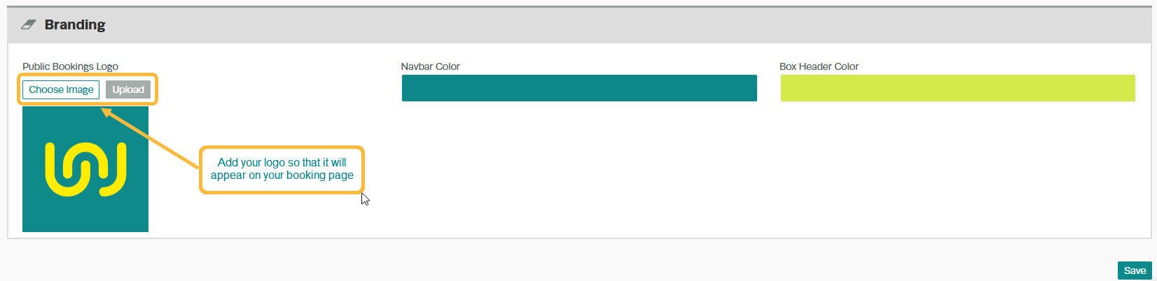 Workshop Software screen showing you can also set up your branding