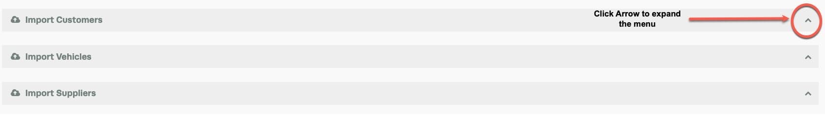 Workshop Software how to import data showing arrow at the right end of the blue bar to expand the menu of the data that yo…