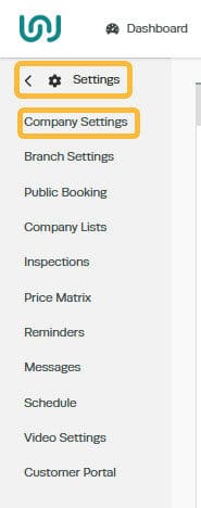 Workshop Software where do i enter by abn showing ‘settings’ from the list of menu options down the left hand side of the …