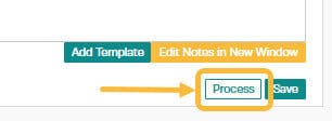 Workshop Software how to record a customer credit showing blue ‘process’ button located on the bottom right hand corner of…