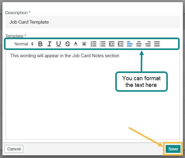 To create a new template: screenshot 5