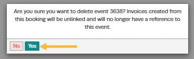 Workshop Software delete a booking step 4 of 5