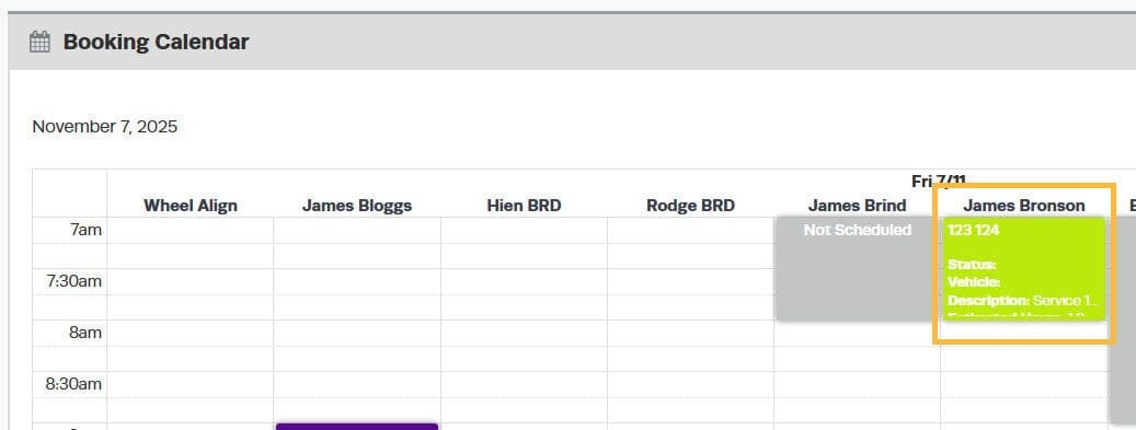 Option 1: Drag and Drop in the Booking Diary screenshot 6