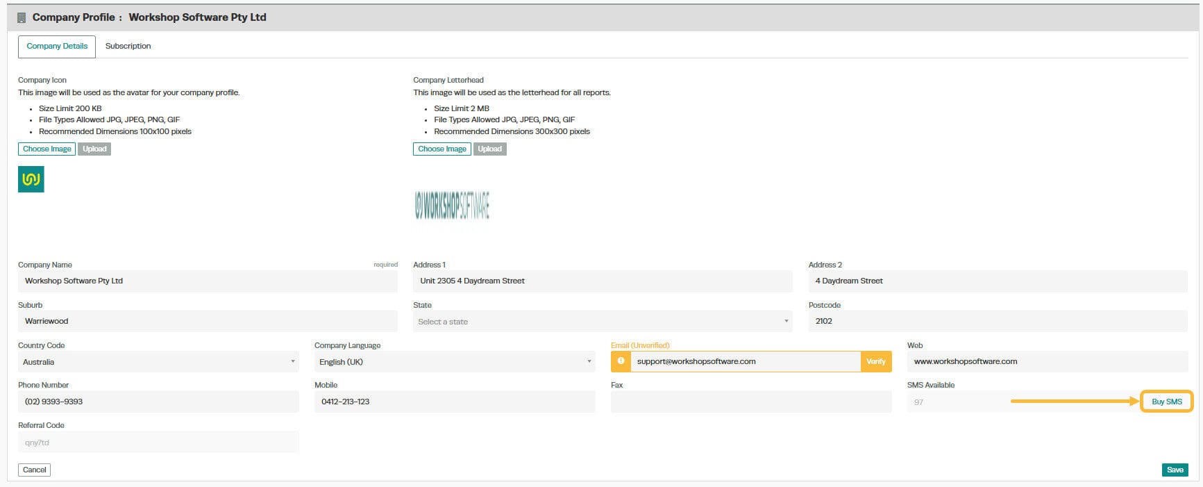 Option 2: From Company Profile screenshot 5