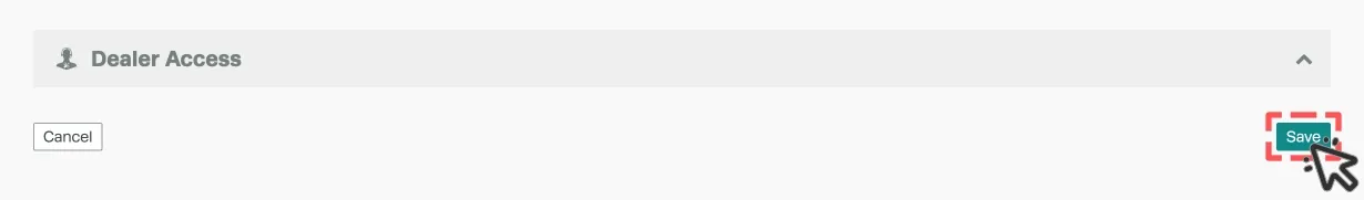 A screenshot of the bottom of the Company Settings page, the Save button is highlighted