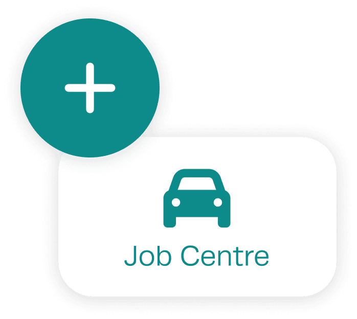 Workshop Software mobile app interface showing live job status and customer notifications