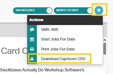 Workshop Software screen showing (this file can then be uploaded to caplink.)