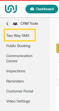 Workshop Software two-way SMS setup — step 2