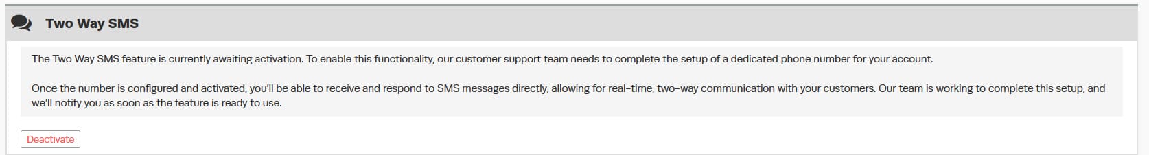 Workshop Software two-way SMS setup — step 4