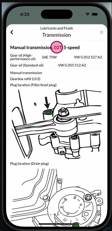 Accessing Workshop Software on mobile app — step 5