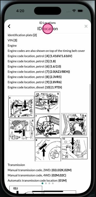 Accessing Workshop Software on mobile app — step 16