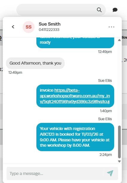 Workshop Software two-way SMS interface — step 11