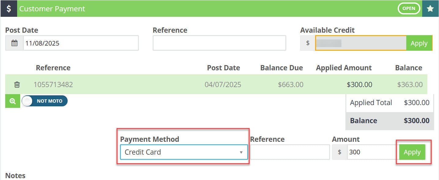 Workshop Software processing split credit card payments step 7 of 8